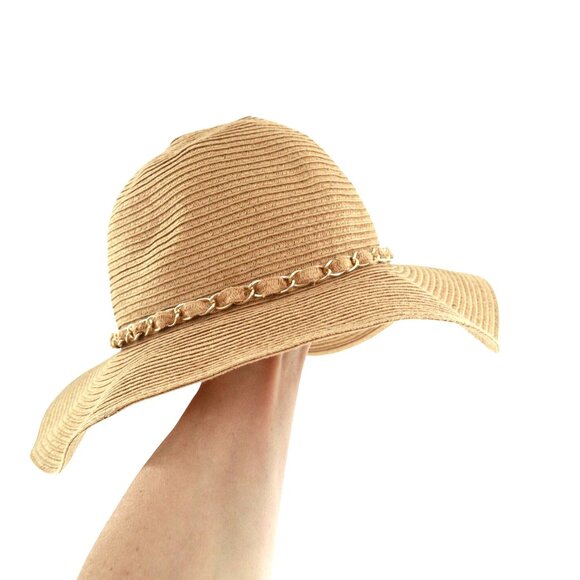 August Hat Company Women's O/S Travel Resort Beach Wide Brim Paper Straw Sun - Picture 1 of 9